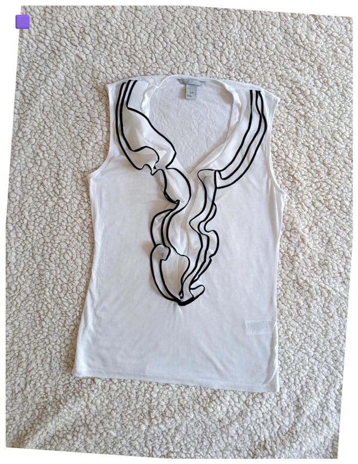 Débardeur blanc à volant H&M vintage sexy pro