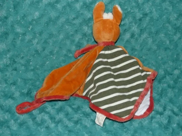 Doudou plat biche Helga Bukowski orange 🦋 parfait état - photo numéro 3