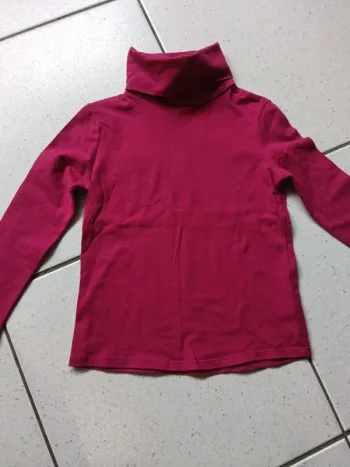 Col roulé 3/4ans fushia
