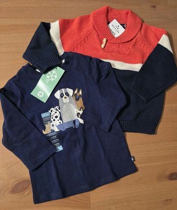 (Neufs non portés) 🏷🏷🥰💙 pull et teeshirt ml 6mois Garçon 💙🥰