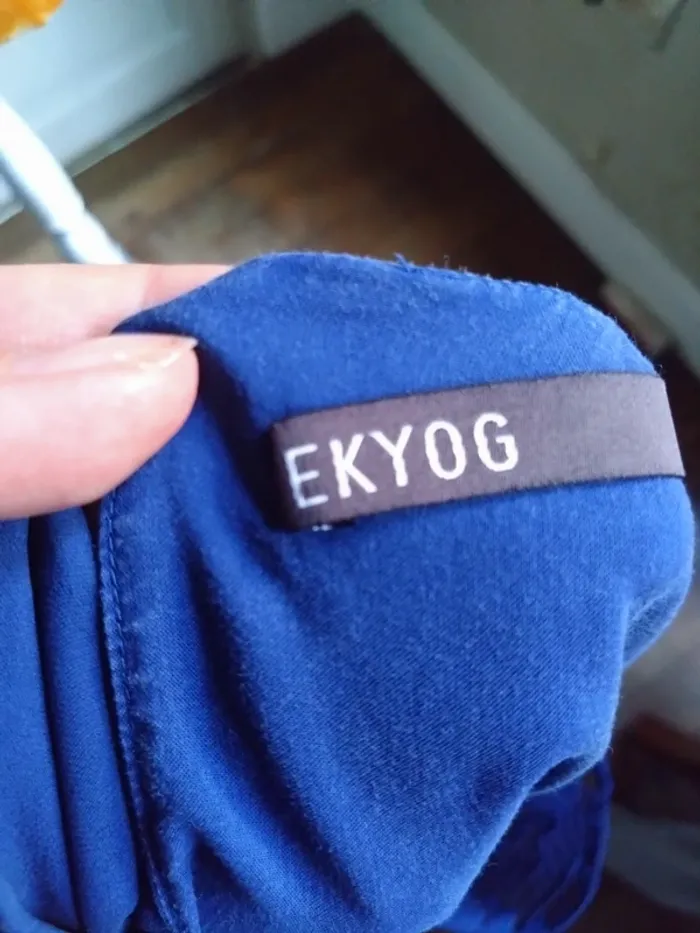 Robe d'été Ekyog T36 – bleue dentelle, soie 100%, chic - photo numéro 6