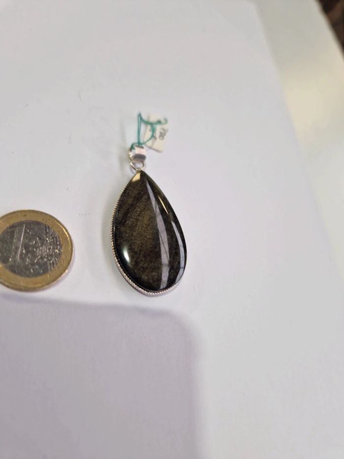 Pendentif obsidienne dorée Mexique - photo numéro 3