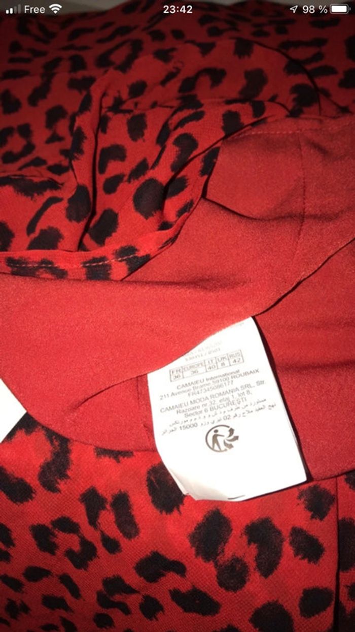 Robe rouge imprimé - photo numéro 8