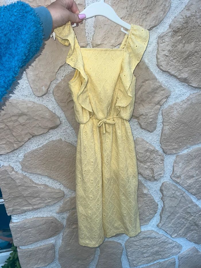 Combinaison combi salopette jaune à broderies Primark fluide flare jaune 3-4 ans 3 4
