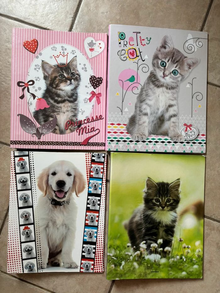 Lot de 4 classeurs grand format chat/ chien