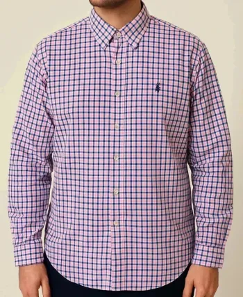 🌟 Chemise Ralph Lauren Vintage Carreaux Rose & Bleu – Taille XL (équivalent XXL FR)