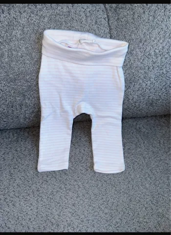 Legging coton doux blanc à rayures rose MANGO