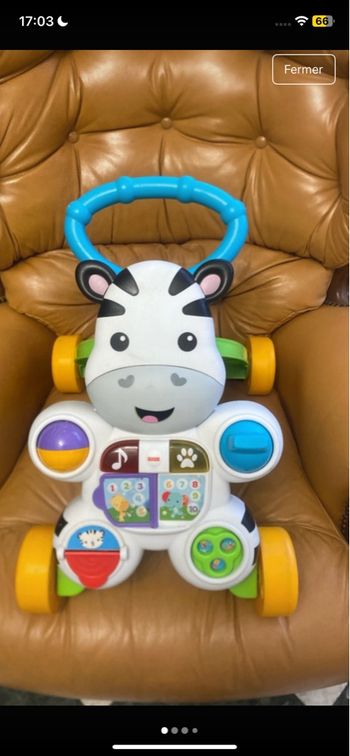 Trotteur zèbre Fisher price