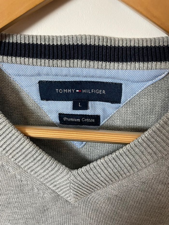 Pull Tommy Hilfiger – Homme – Taille L – Gris - photo numéro 3