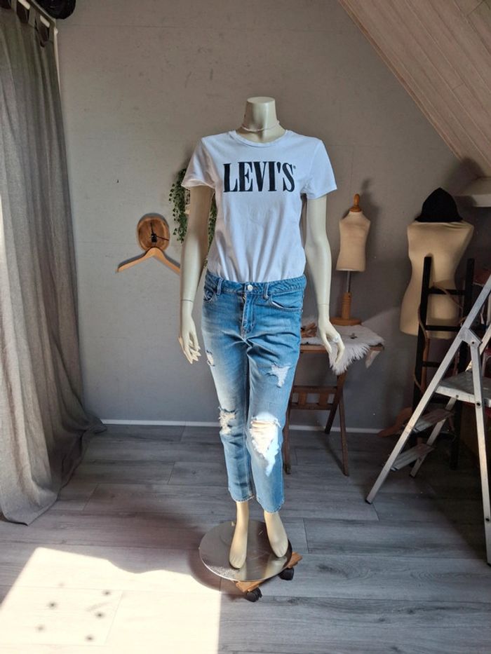 Jeans effet used Mango