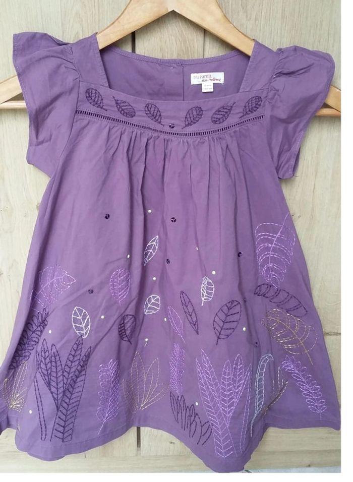 robe du pareil au même violette/dorée 5 ans état neuve - photo numéro 3