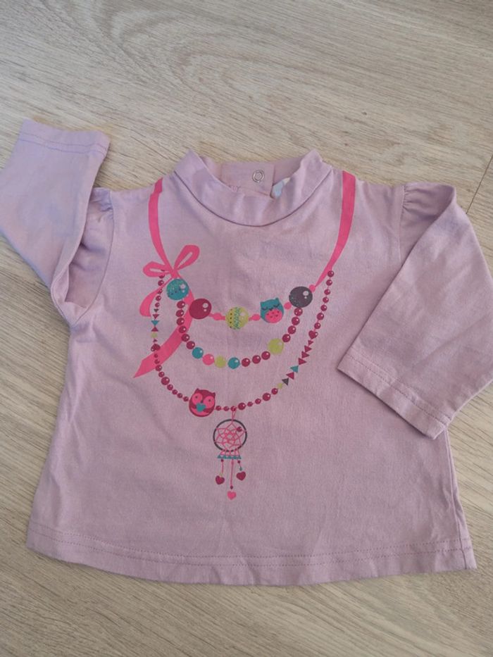 T-shirt manches longues 6 mois violet - photo numéro 2