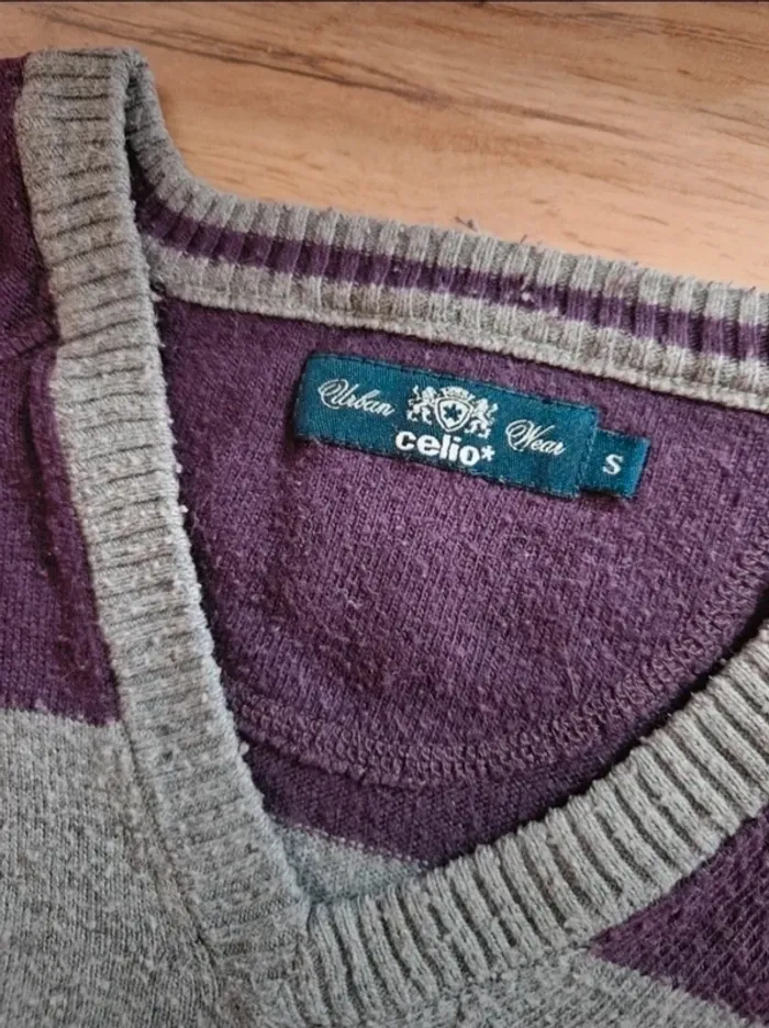 Pull homme a rayures celio S - photo numéro 2