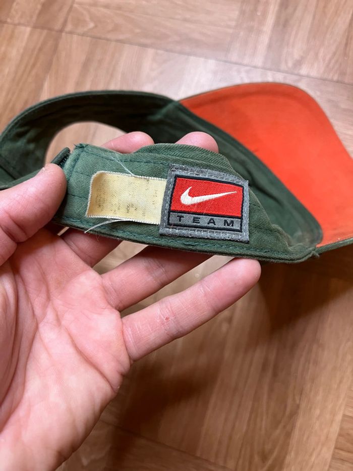 Casquette visière ajustable orange et vert vintage Nike Miami Hurricanes - photo numéro 5
