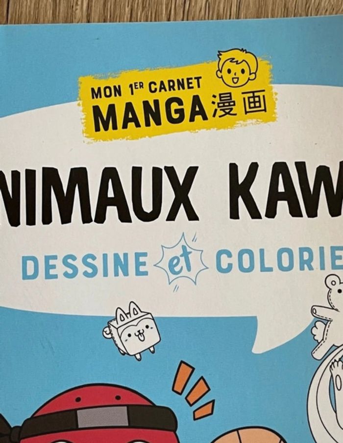 Livre manga Dessine et colorie Animaux kawaii Laure Nitschelm - photo numéro 2