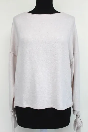 Pull Droit Mango - Beige Chiné & Nœuds aux Poignets