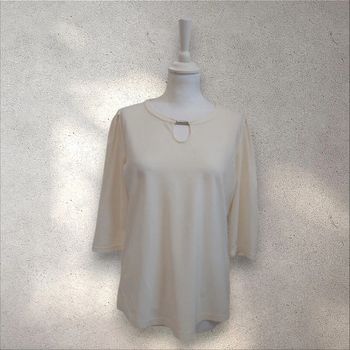 Blouse fluide crème manches 3/4 Damart taille S