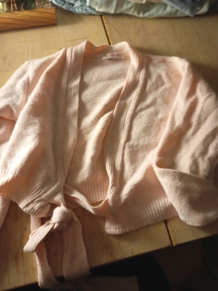 Gilet cache coeur rose