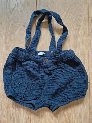 Short La redoute bleu marine bretelles 67 cm