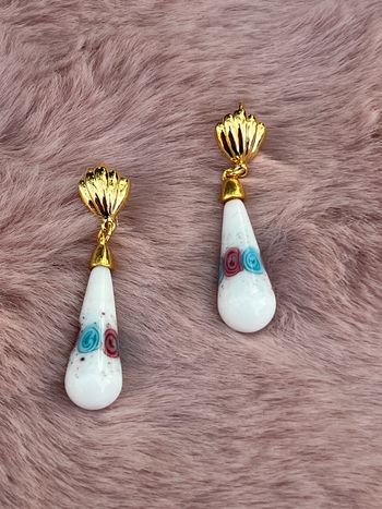 Boucles Oreilles Rétro porcelaine Scooter Non Estampillée