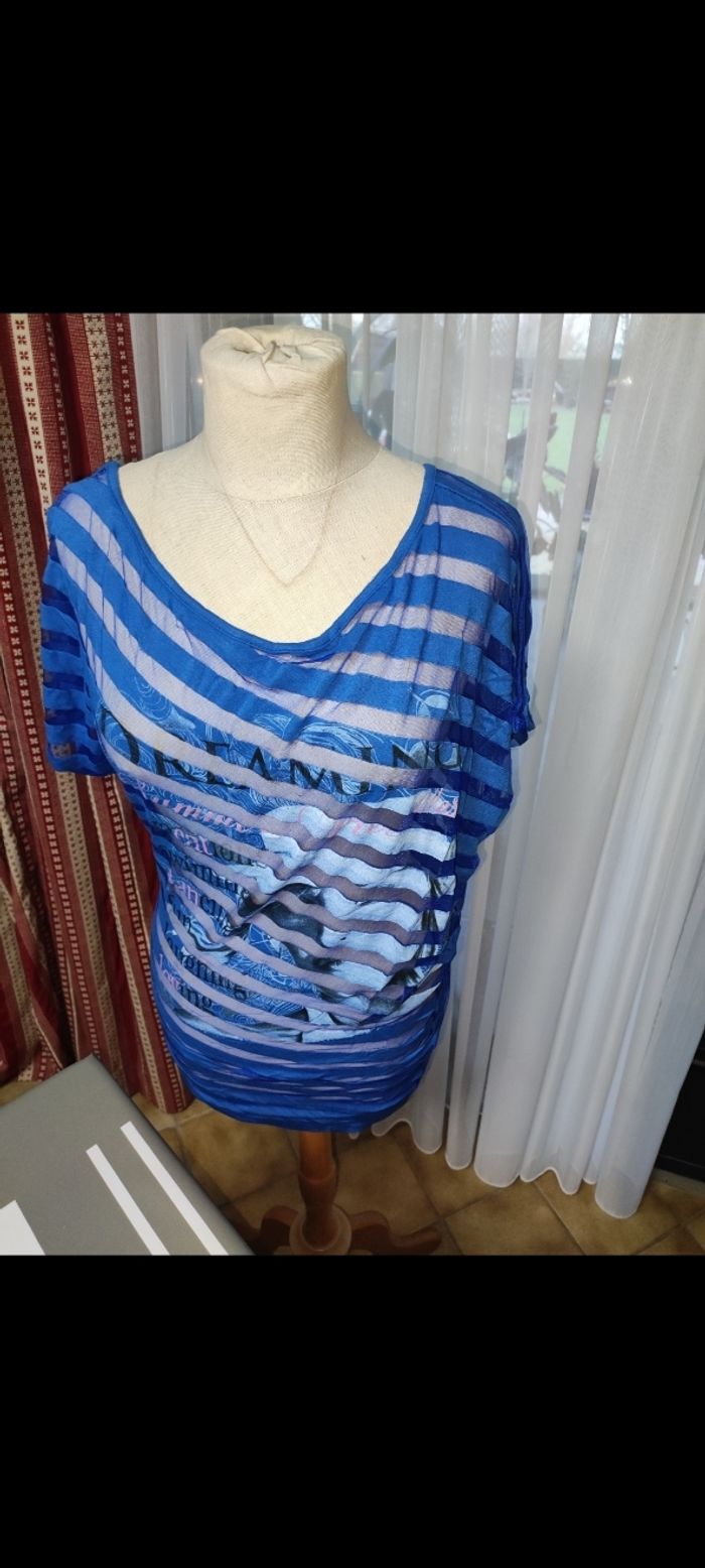 T-shirt bleu roi Taille unique