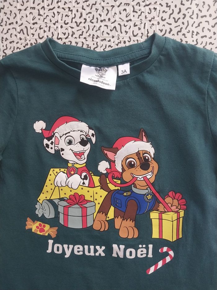 T-shirt Noël Pat’ Patrouille garçon – 3 ans - photo numéro 3