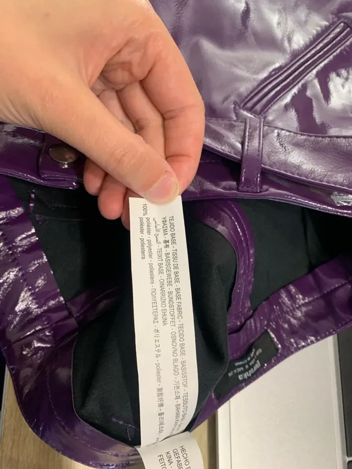 Jupe simili violet Bershka - Taille S - photo numéro 6