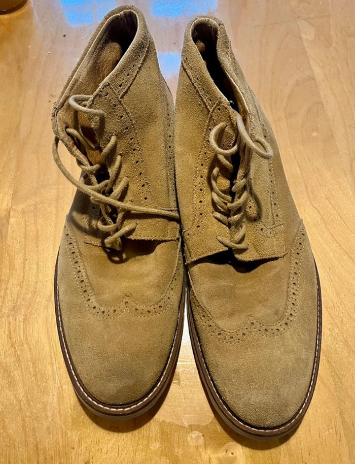 Bottines style Richelieu cuir sable Aigle T.45-46 - photo numéro 3