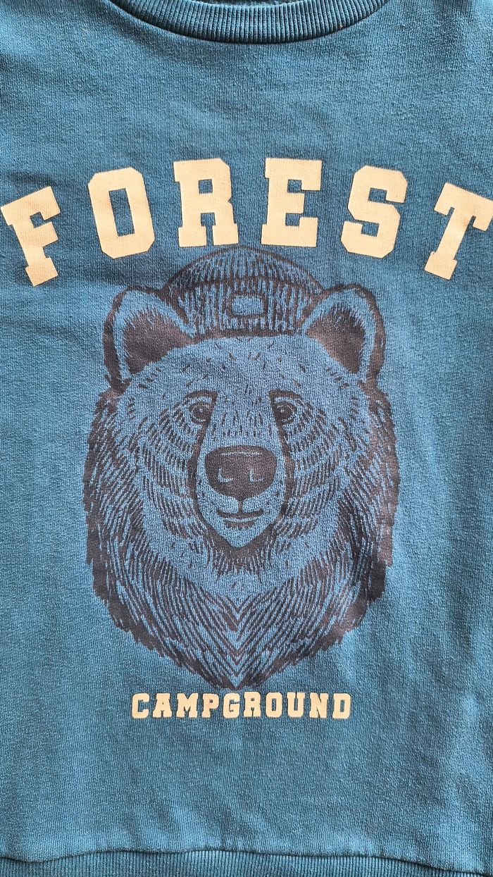 🧸 Magnifique sweat bleu motif ours Vertbaudet (10 ans) 🧸 - photo numéro 4