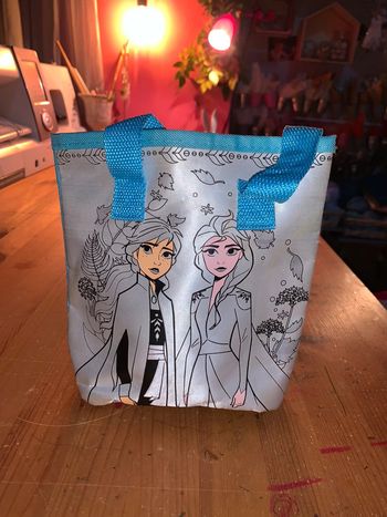 Sac caba enfant  La reine des neiges Disney Visuel spécial pour mise en couleurs/ coloriage