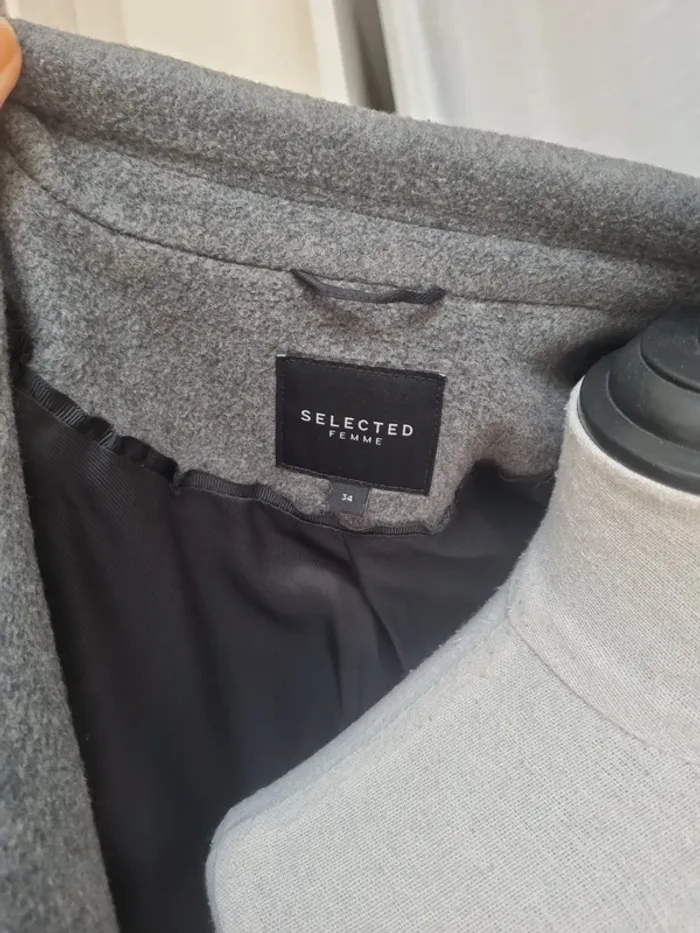 Manteau gris Selected taille 34 - photo numéro 4