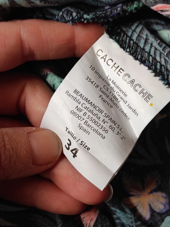 Robe courte imprimée végétaux taille XS - photo numéro 7