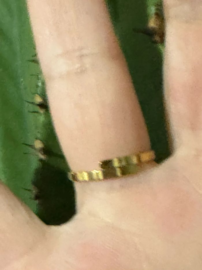 Bague réglable acier inoxydable or épingle fermée et cristaux - photo numéro 5