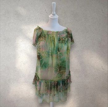 Tunique fluide à volants fluides manches courtes taille XL