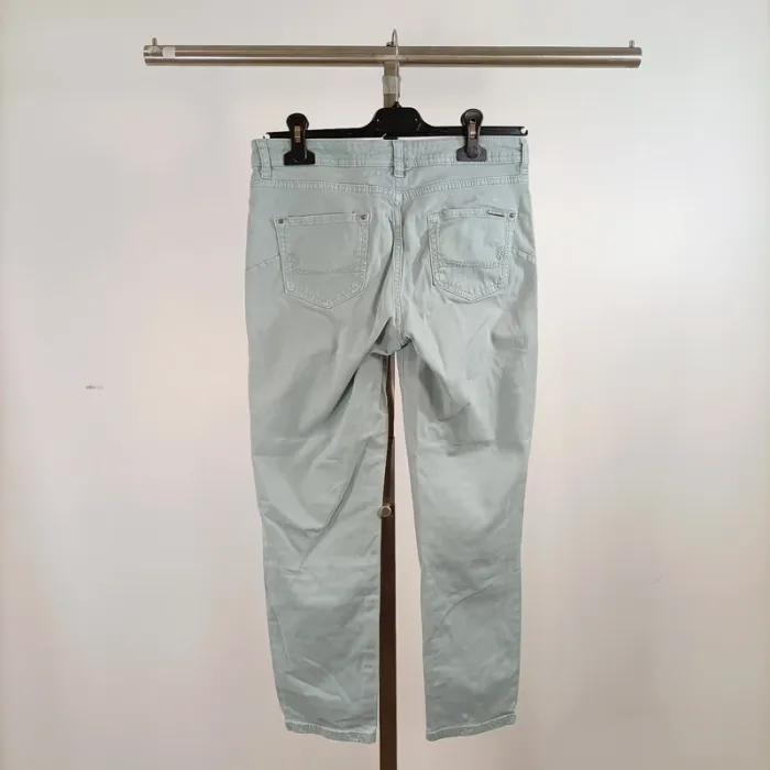 Pantalon slim vert d’eau Sud Express taille 38 coton stretch coupe près du corps A1338 - photo numéro 7