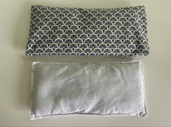 Bouillotte sèche / poche de froid thème évantails bleus - photo numéro 3