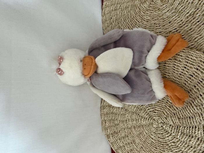 Doudou plat canard blanc violet Bokowski - photo numéro 2