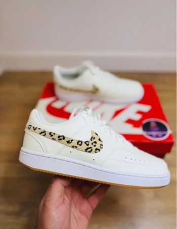 Nike Court Vision Leopard White Leather Taille 38.5
