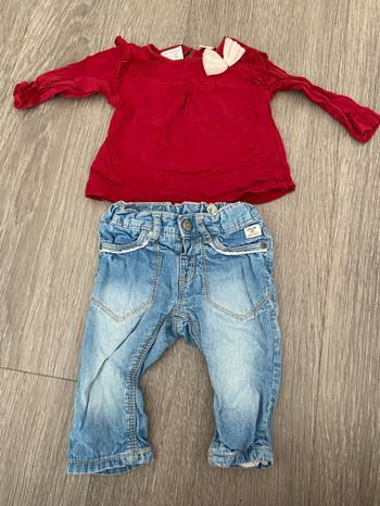 T-shirt Zara + jeans mexx t3 mois