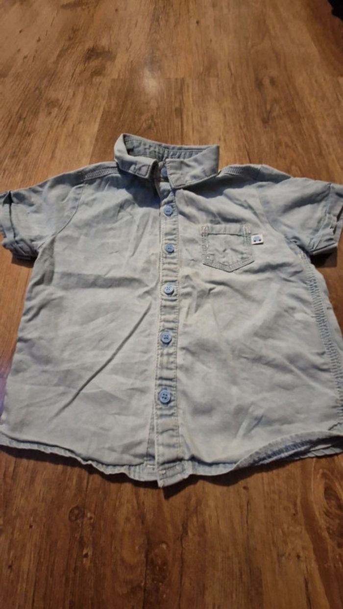 Chemisette manche courte jean garcon