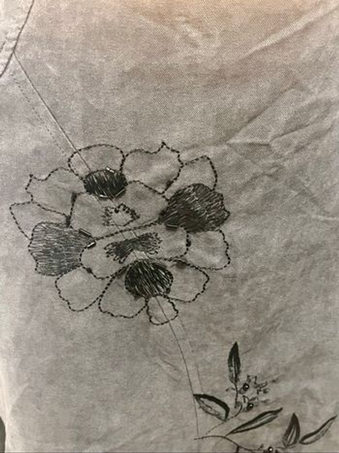 Jupe longue grise broderie - photo numéro 2