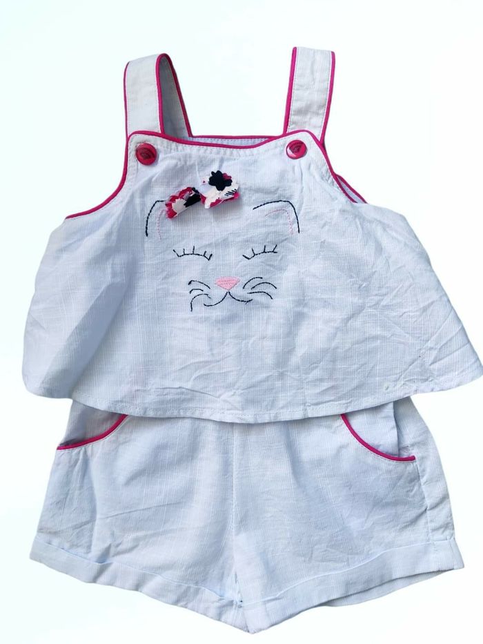 6 mois bébé fille combishort salopette short été Sergent major