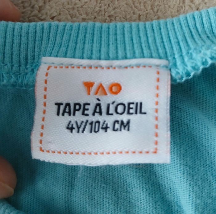 Débardeur bleu dessin palmier TAO 4ans - photo numéro 4