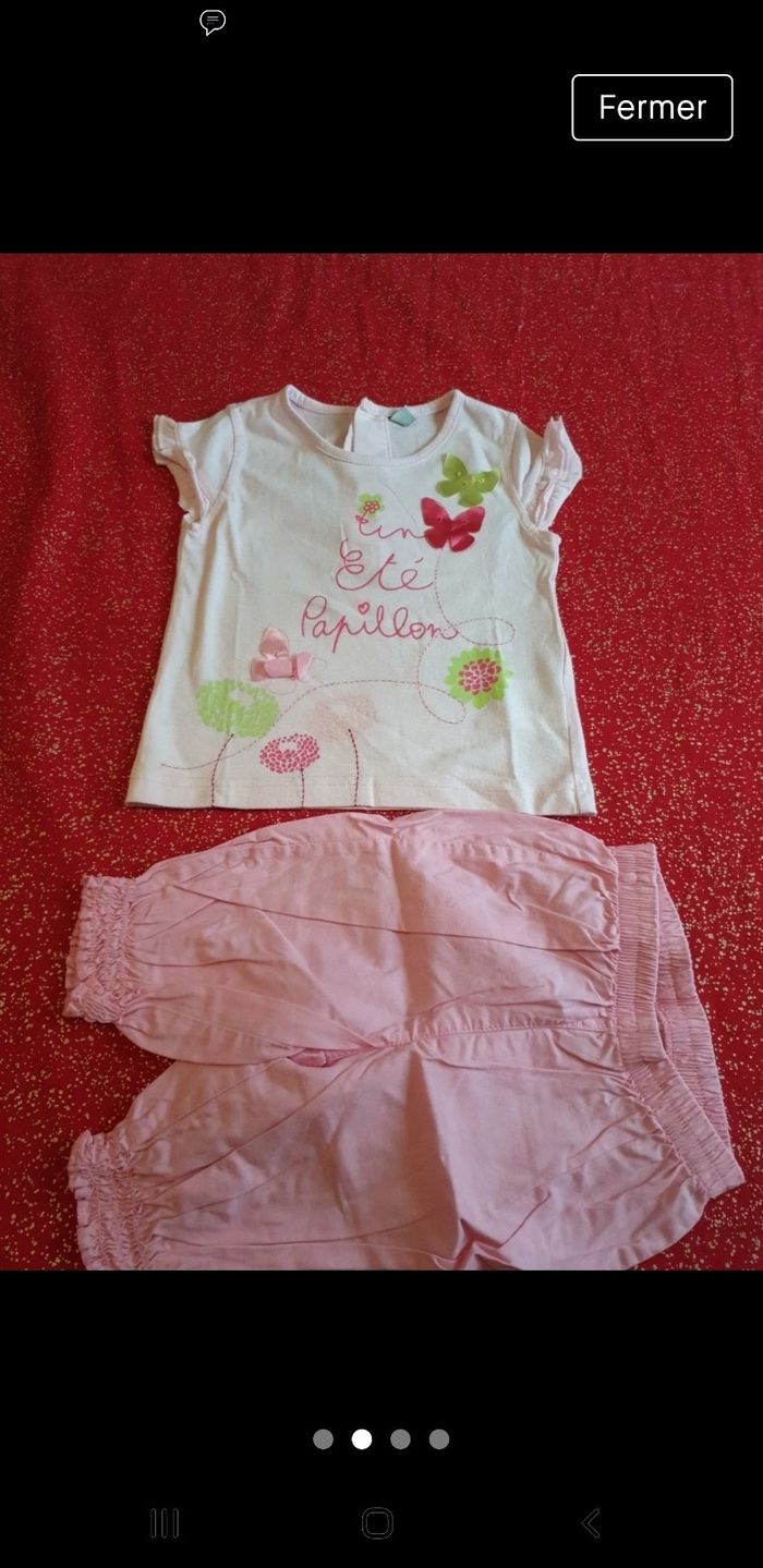 Joli ensemble d été rose taille 18mois - photo numéro 2