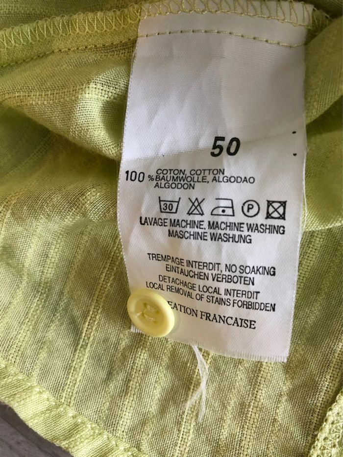 AN62- Blouse longue vert anis « fleur de sel » T 50 - photo numéro 8