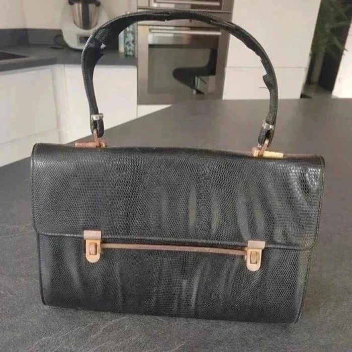 13 € Sac à main Skaï aspect cuir années 50 60 Vintage