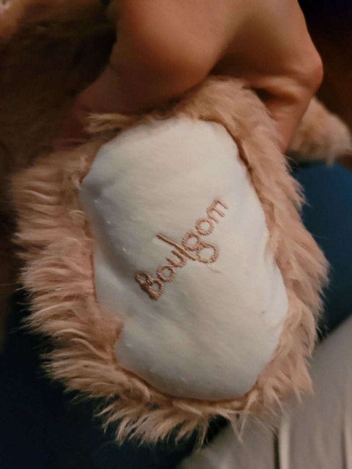 RARE Grand Ours Boulgom beige miel 44cm noeud rouge gros Made in France collection - photo numéro 5