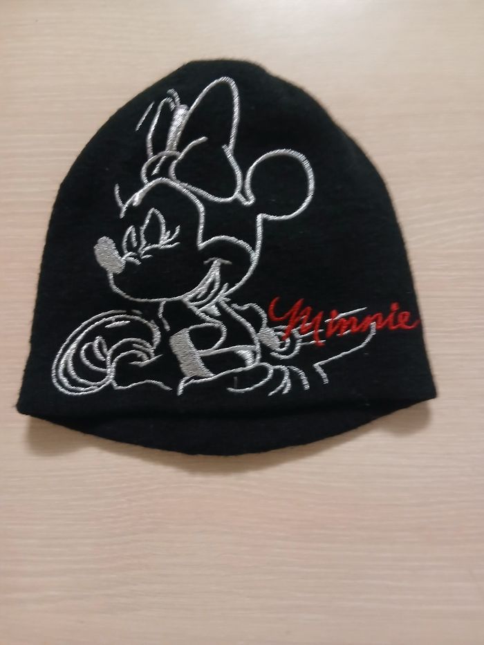 Bonnet fille matiere acrylique tour de tete 57 couleur noir  minnie dore - photo numéro 4