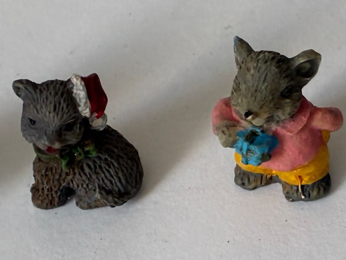 Figurines miniatures Noël Souris et Chat - photo numéro 2
