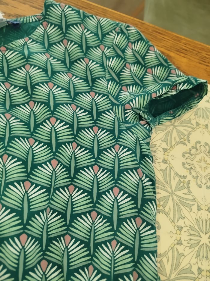 Robe manches courtes imprimée verte fille - photo numéro 3